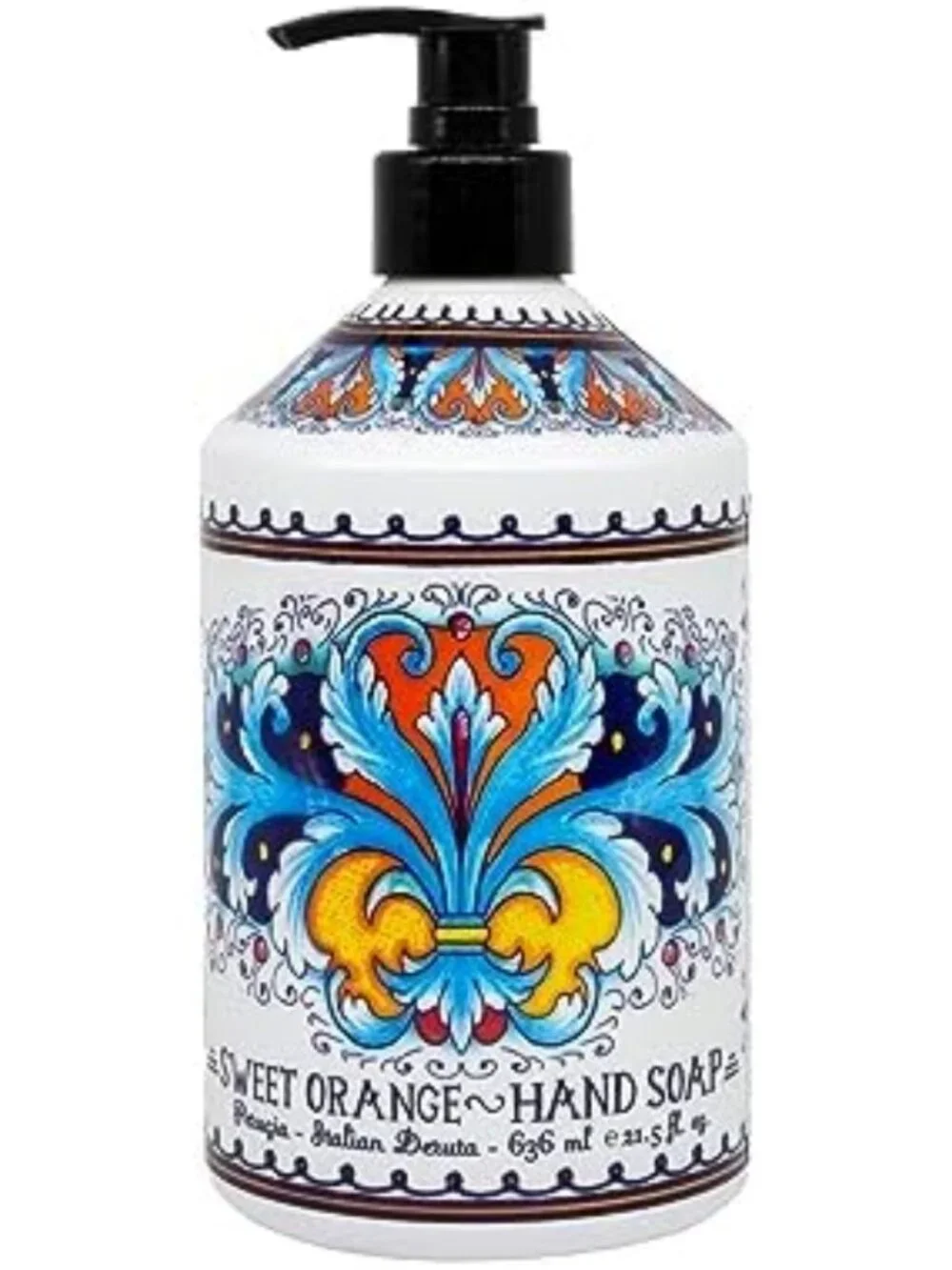 Luxurious Italian Hand Soap Set - 21.5 oz Bottles, 8 Pack - Lavender, Orange